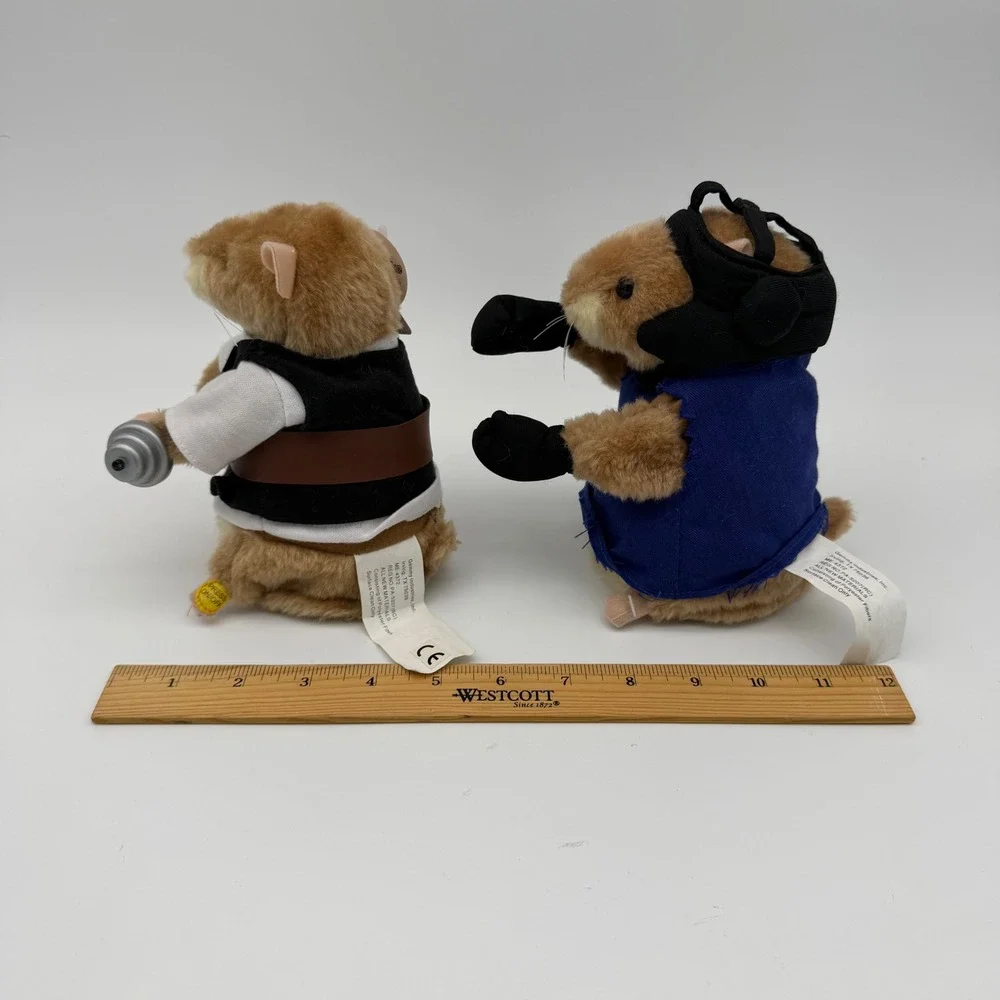 Lot of 2 Gemmy Dancing Hamster Zeke & Sugar Ray Clay Vintage 2002